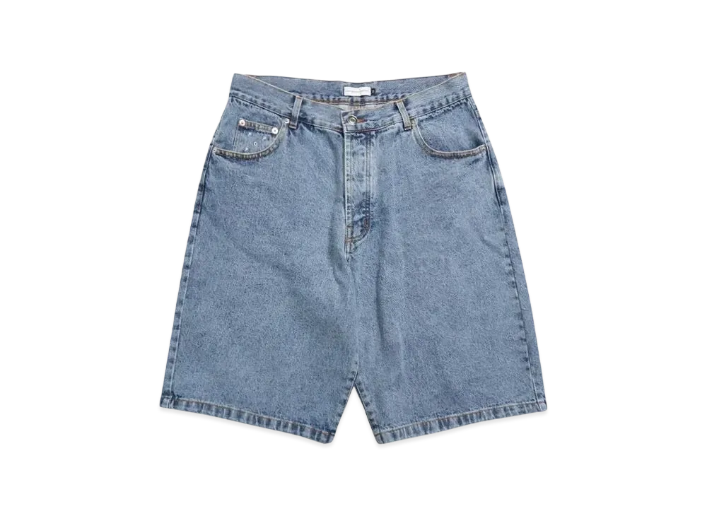 POP TRADING COMPANY drs denim shorts "STONE WASHED"
