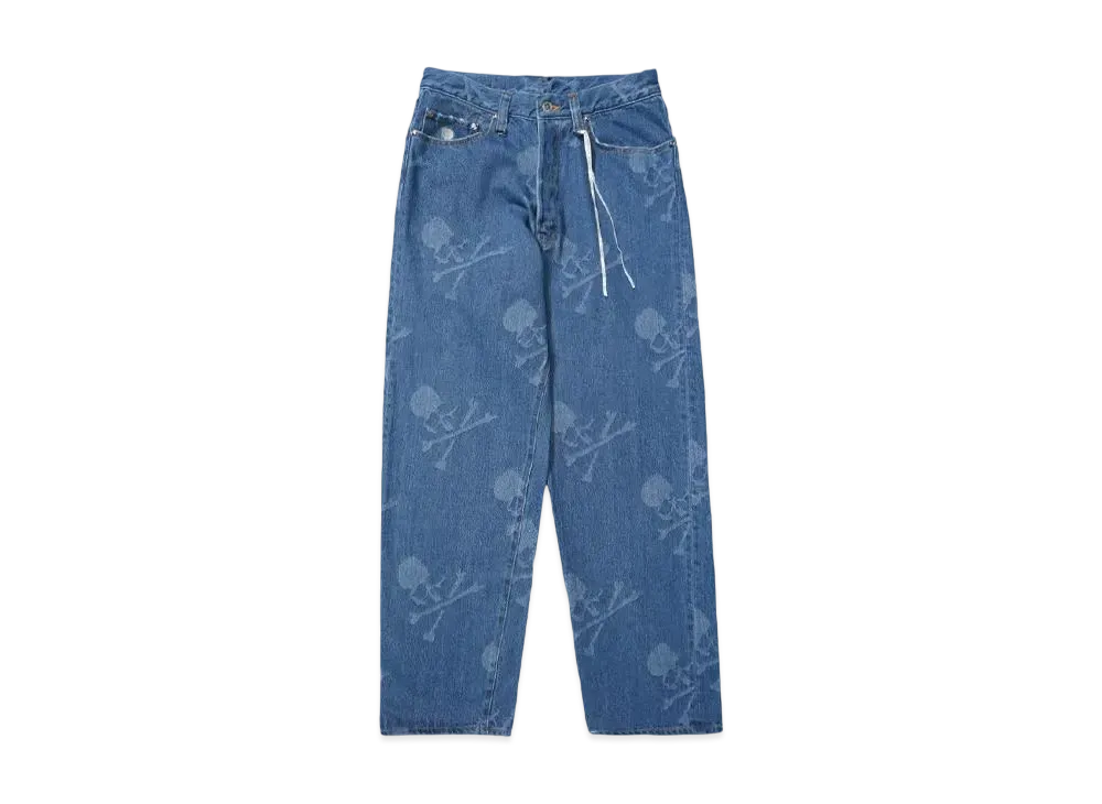 MASTERMIND WORLD-MONOGRAM STRAIGHT DENIM PANTS "INDIGO"