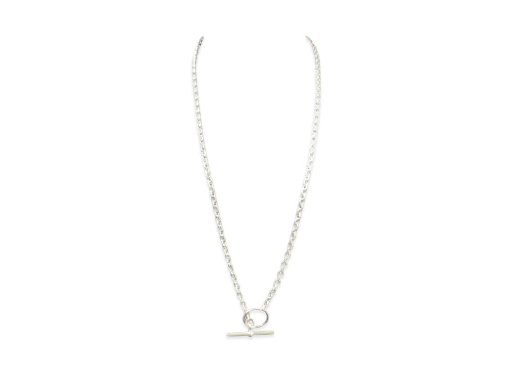 Hermes Chaine d'Ancre Enchainee Long Necklace "Silver"