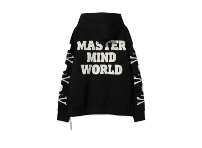 MASTERMIND WORLD-PATCH ZIP-UP HOODIE "BLACK"
