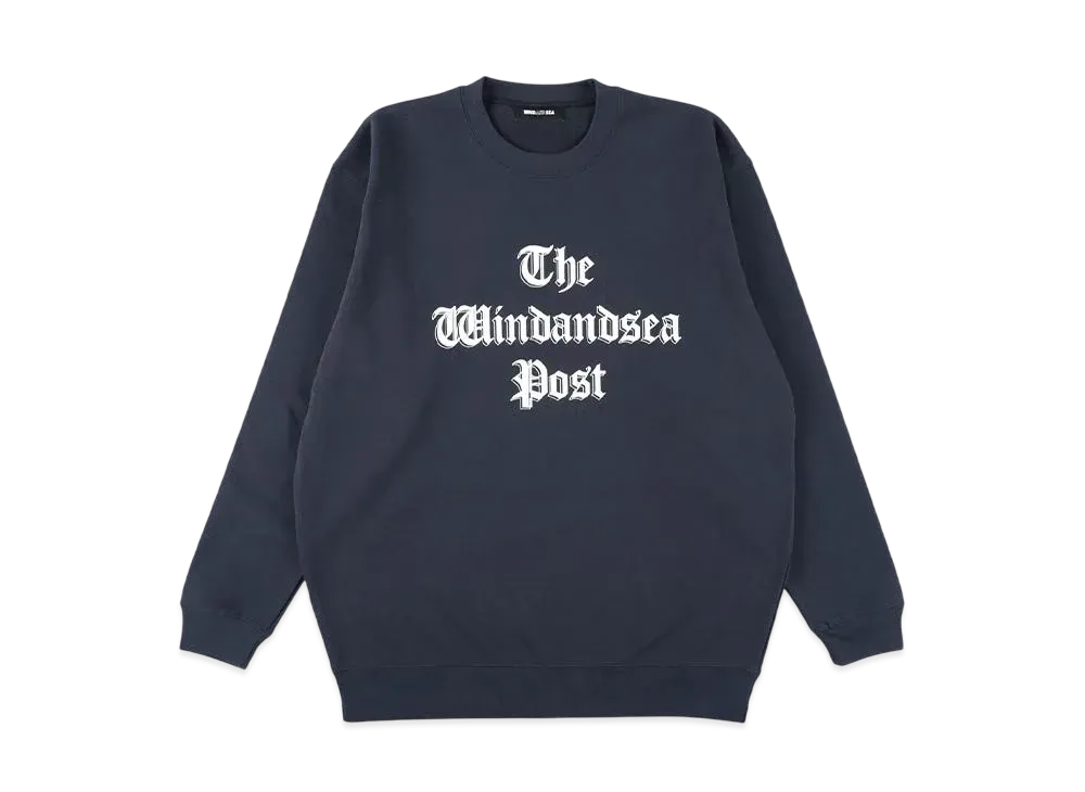 WIND AND SEA The Windandsea Post Crewneck Sweatshirt "Navy"