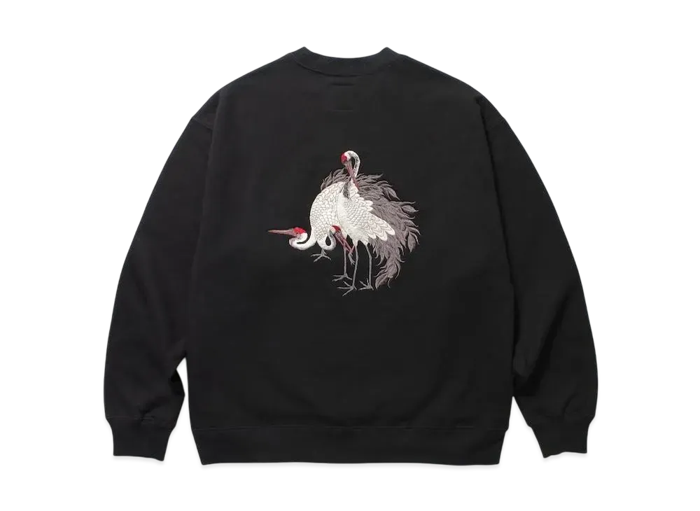 APHRODITEGANG Gakkin x Budspool Red Eyed Crane Crew Neck Sweat Shirt "Black"