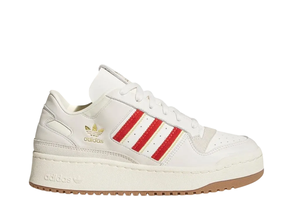 adidas Women's Forum Bold Stripes "Cloud White/Team Power Red 2/Cream White"