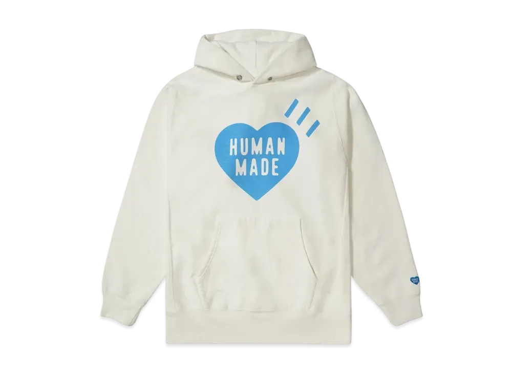 HUMAN MADE Heart Heavyweight Hoodie Offline Store / Blue "White"