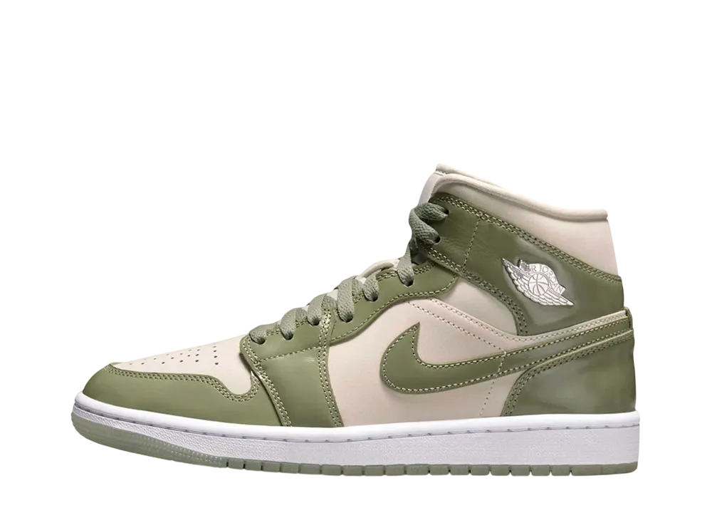 ナイキ ウィメンズ エアジョーダン1 ミッド "オイルグリーン"