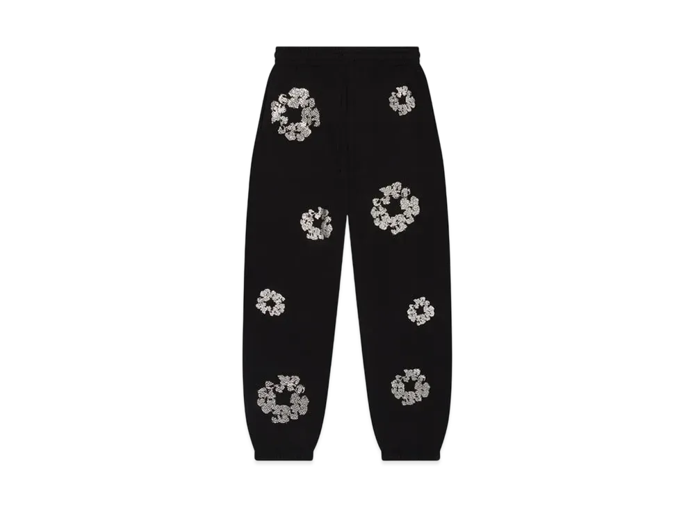 DENIM TEARS Cashmere Swarovski Cotton Wreath Sweatpants "Black"