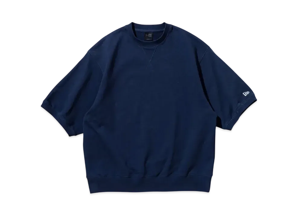 NEW ERA BLACK LABEL SS25 Fleece Short Sleeve Sweat Crewneck "Navy"
