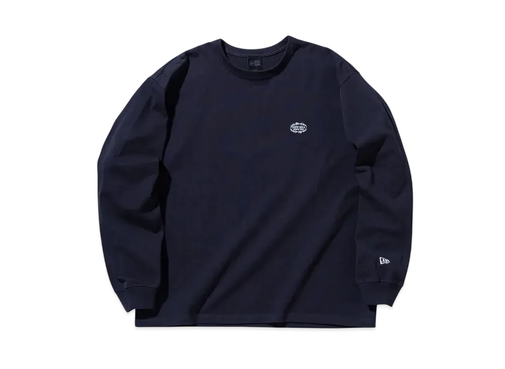 NEW ERA BLACK LABEL SS25 Long Sleeve Heavyweight Cotton Embroidery T-shirt "Navy"