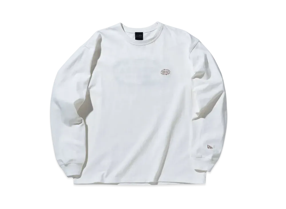 NEW ERA BLACK LABEL SS25 Long Sleeve Heavyweight Cotton Embroidery T-shirt "Off White"