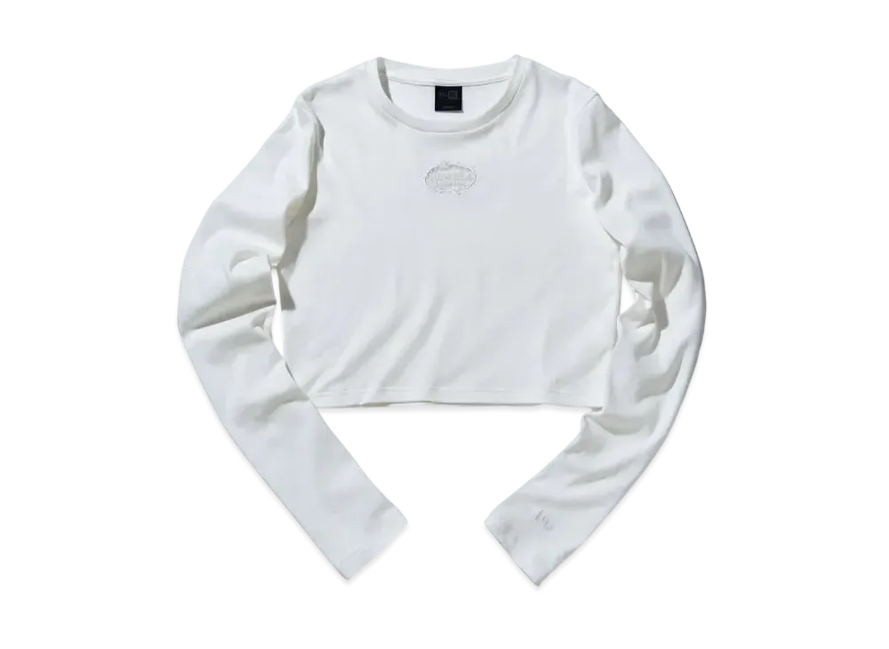 NEW ERA BLACK LABEL SS25 Women's Long Sleeve Cropped T-shirt "Off White"