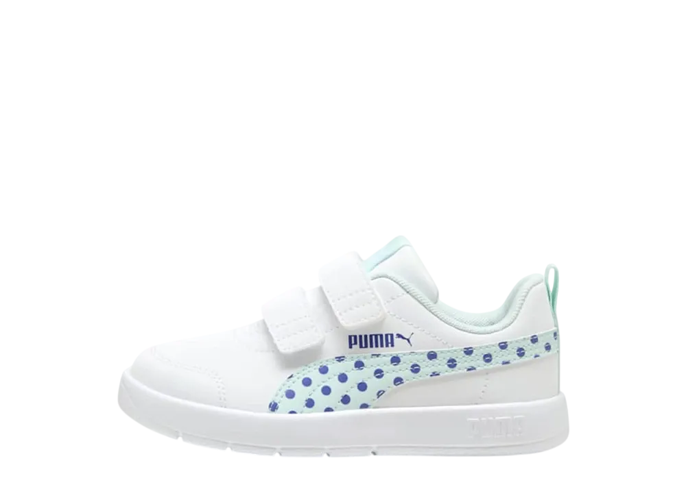 プーマ PS コートフレックス V3 ドッティ "プーマホワイト/ピースフルブルー" (キッズ)