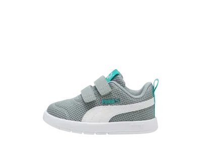 Puma TD Courtflex V3 Mesh "Cool Mid Gray/Puma White/Aquatic"