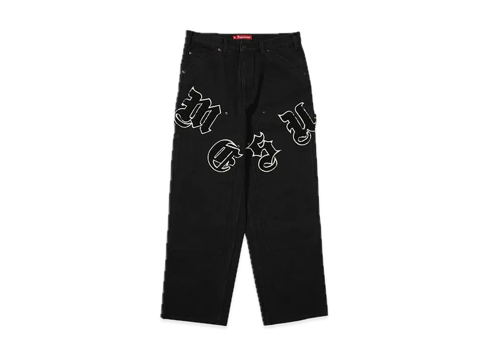Supreme Old English Canvas Double Knee Painter Pant "Black"