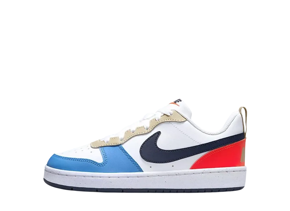Nike GS Court Borough Low Recraft "White/Light Crimson/Blue Beyond/Thunder Blue"