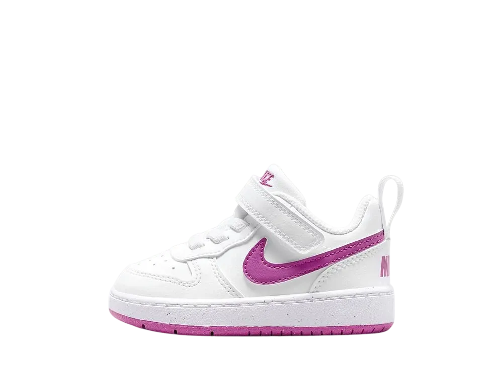 ナイキ TD コートボロー ロー リクラフト "ホワイト/ホットフューシャ" (キッズ)