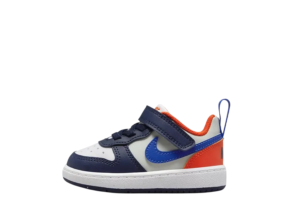 ナイキ TD コートボロー ロー リクラフト "ミッドナイトネイビー/チームオレンジ/ライトシルバー/ハイパーロイヤル" (キッズ)