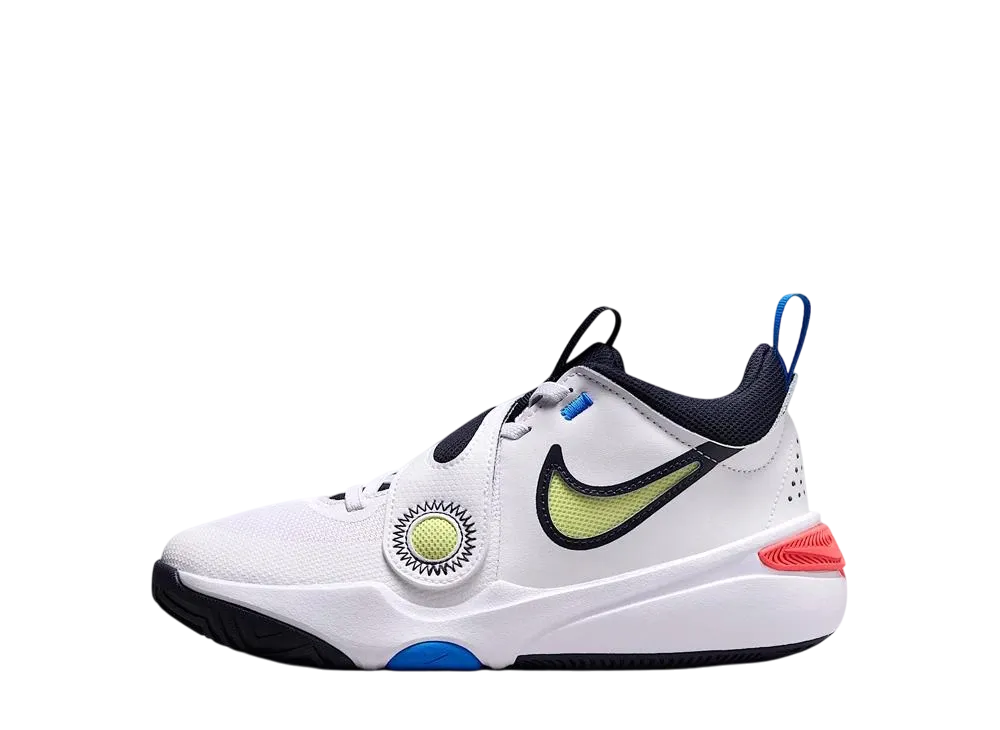 ナイキ GS チームハッスル D11 "ホワイト/ブライトクリムゾン/フォトブルー/ライトレモンツイスト" (キッズ)