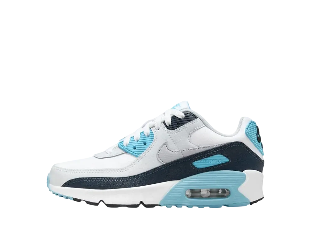 ナイキ GS エアマックス90 "ホワイト/バルティックブルー" (キッズ)