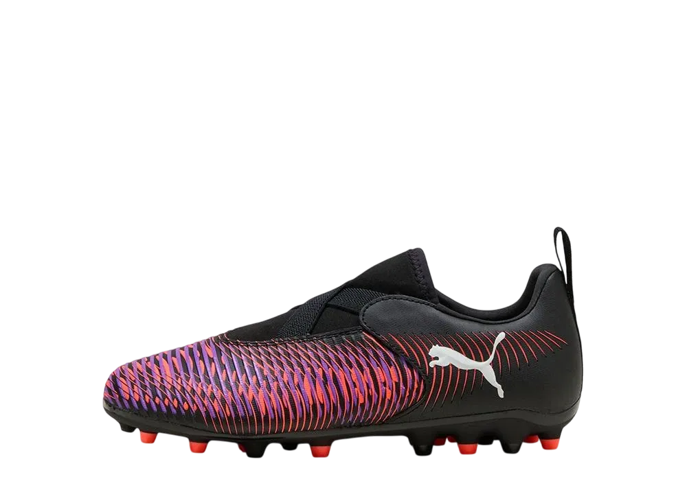 プーマ GS フューチャー8 マッチ MG シューレースレス "プーマブラック/プーマホワイト/グローイングレッド" (キッズ)