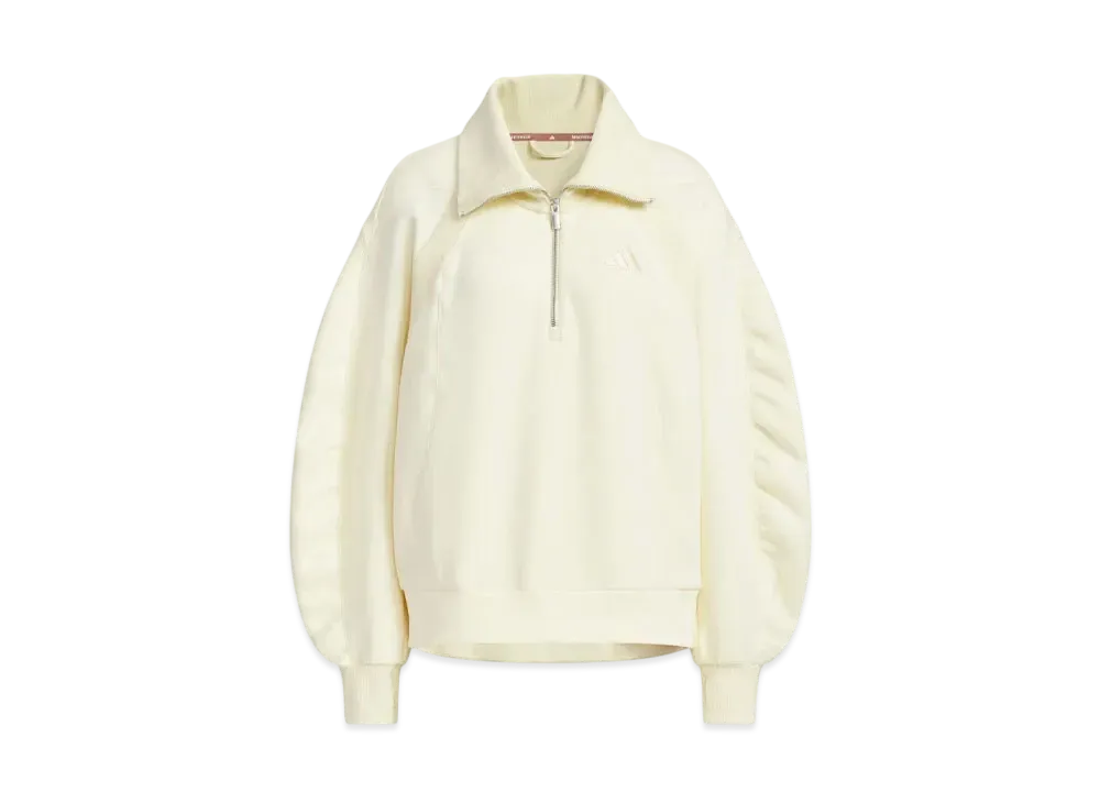 adidas Luxflow Sports Half-Zip Spacer Sweatshirt "Warm Vanilla"