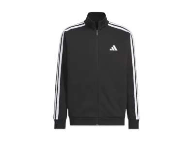 adidas Three Stripes Regular Fit Double Knit Track Jacket "Black/White"