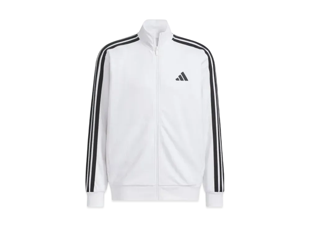 adidas Three Stripes Regular Fit Double Knit Track Jacket "White"