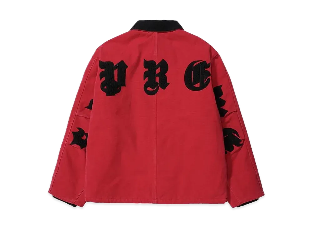 Supreme Old English Canvas Work Jacket "Red"
