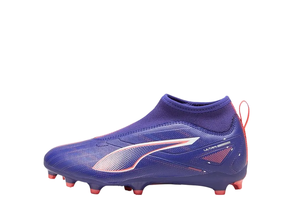プーマ GS ウルトラ5 マッチ+ シューレースレス FG/AG "ラピスラズリ/プーマホワイト/サンセットグロー" (キッズ)