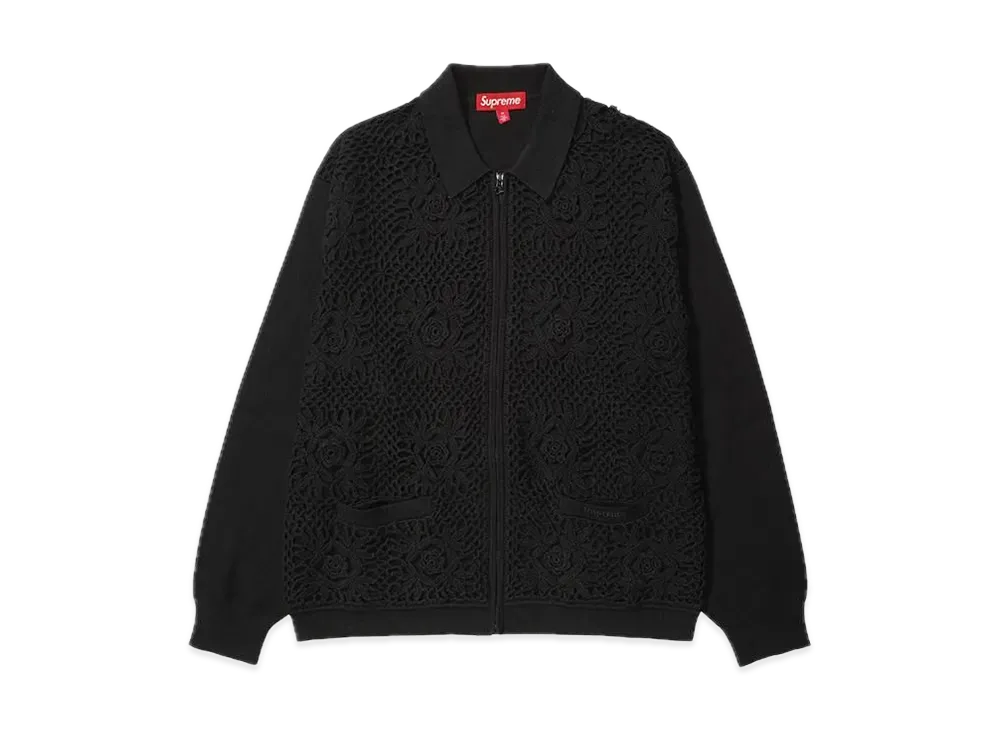 Supreme Crochet Zip Up Cardigan "Black"