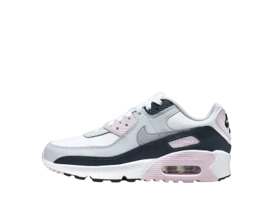 Nike GS Air Max 90 "White/Pink Foam/Armory Navy/Wolf Grey"
