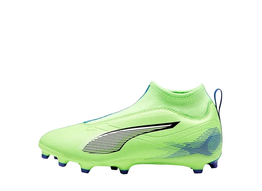 プーマ GS ウルトラ5 マッチ+ シューレースレス FG/AG "フィジーアップル/プーマホワイト/ブルーメイジン" (キッズ)