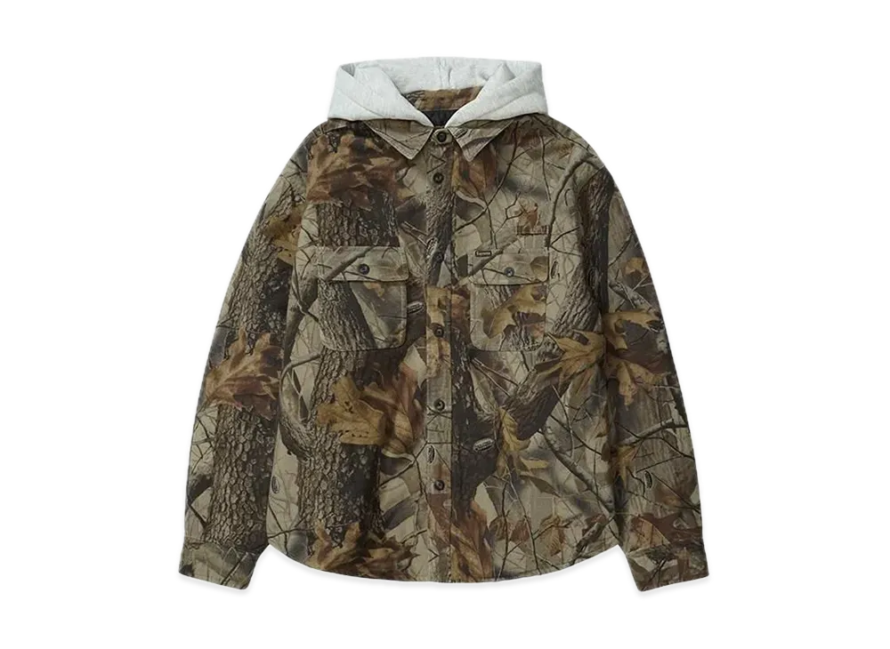 Supreme Quilted Lined Hooded Flannel Shirt "Fallen Leaves"