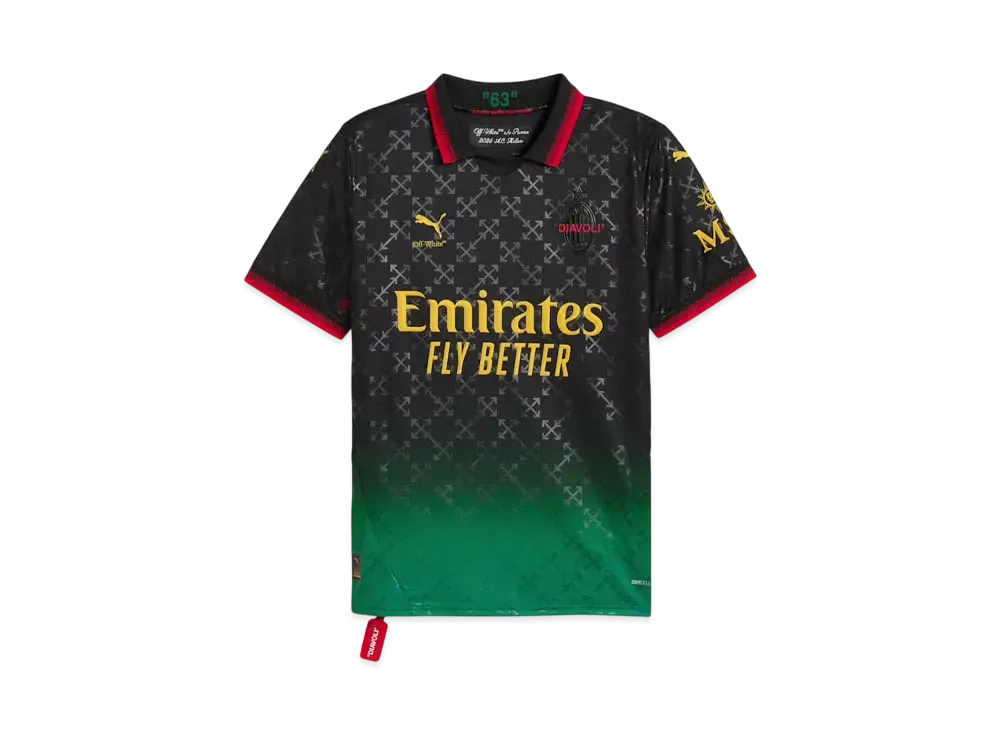 PUMA x AC MILAN x Off-White Replica Short Sleeve Uniform "Puma Black/Power Green"