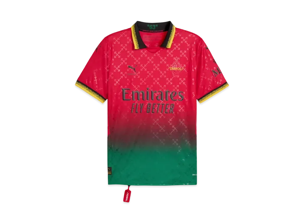 PUMA x AC MILAN x Off-White Replica Short Sleeve Uniform "For All Time Red/Puma Black"