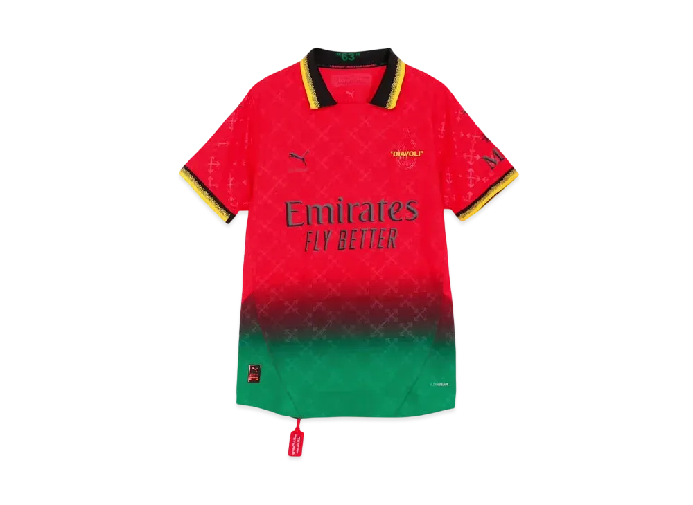 PUMA x AC MILAN x Off-White Authentic Short Sleeve Uniform "For All Time Red/Puma Black"