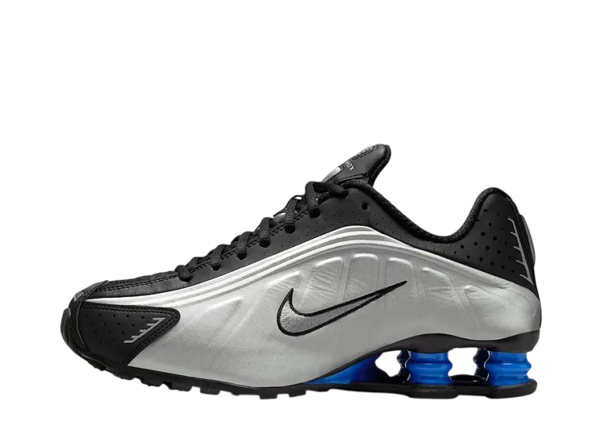 ナイキ ウィメンズ ショックス R4 "ブラック/メタリックシルバー/レーサーブルー"