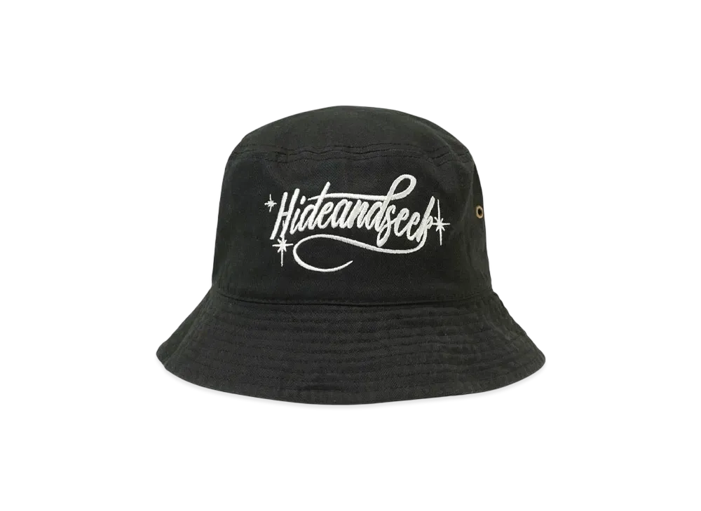 Hide and Seek Cursive Logo Crusher Hat "BLACK"