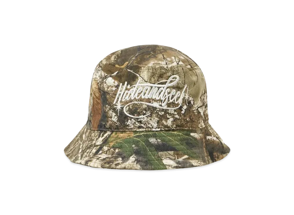 Hide and Seek Cursive Logo Crusher Hat "REALTREE CAMO"