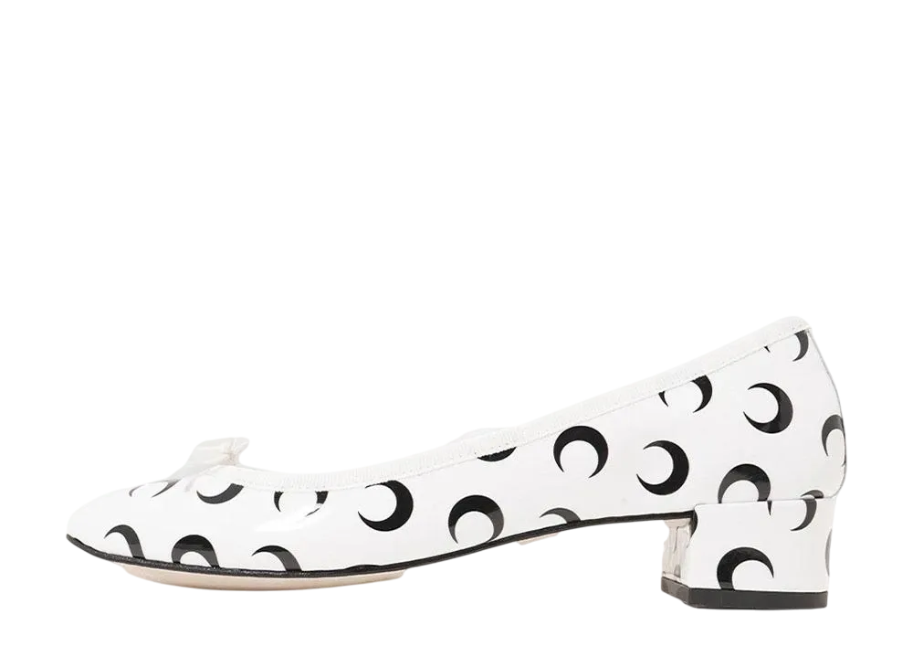 Marine serre MOON PRINTED LEATHER REPETTO CAMILLE "OPTICAL WHITE"