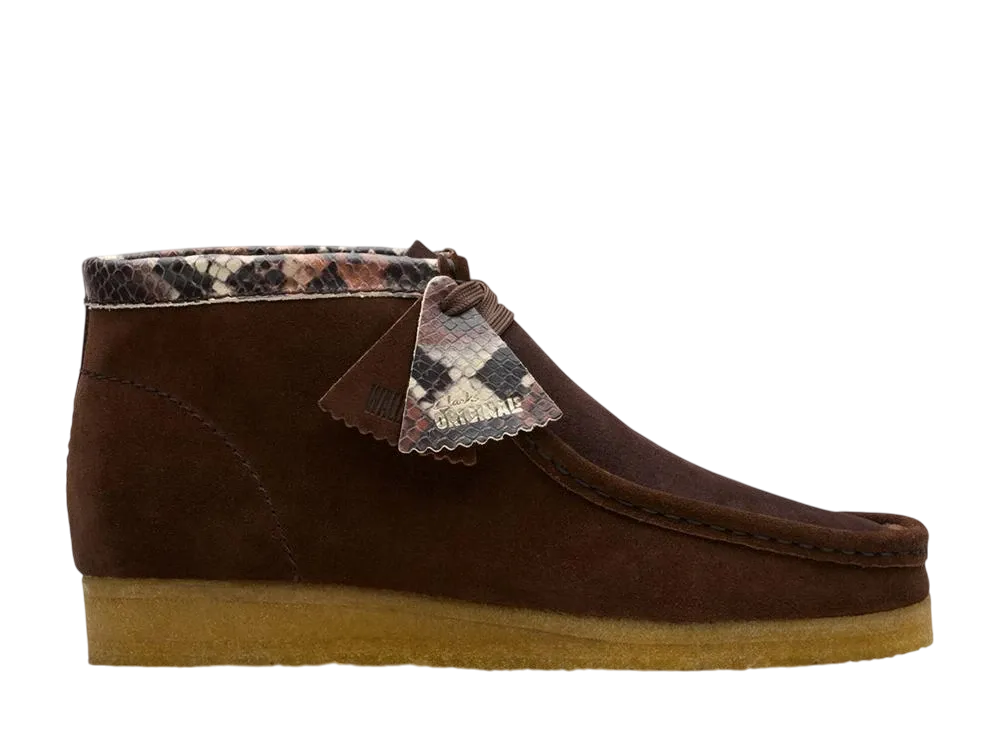 クラークス ワラビー ブーツ "ブラウンスネイクコンビ"