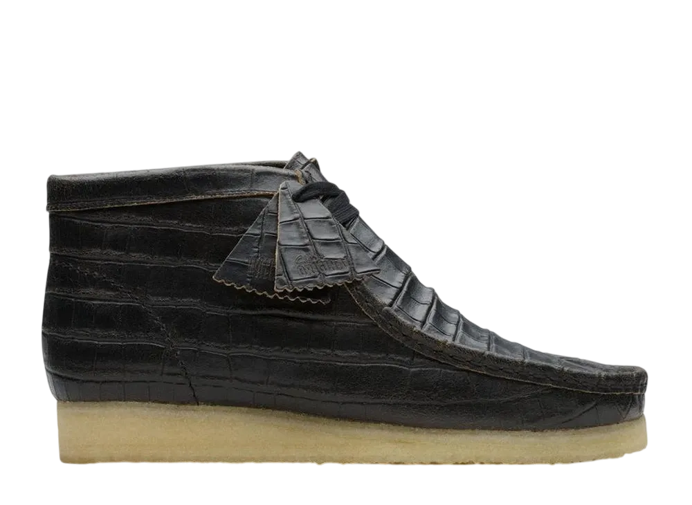 クラークス ワラビー ブーツ "ブラッククロコディストレス"