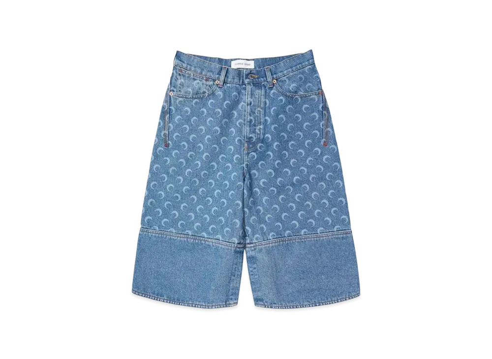 Marine serre MOON LASER DENIM BERMUDAS "LIGHT BLUE"