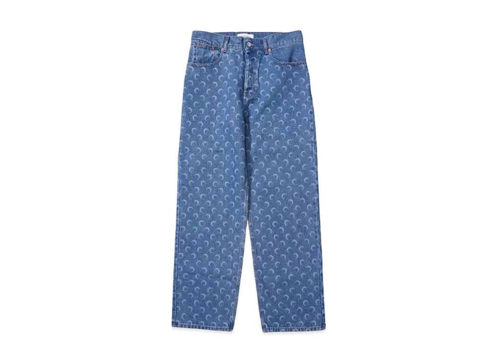 Marine serre MOON LASER DENIM BAGGY JEANS "LIGHT BLUE"