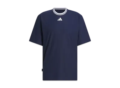 adidas Beyond the Course Twist Knit Loose Fit Crew Neck Short Sleeve Polo "Collegiate Navy"