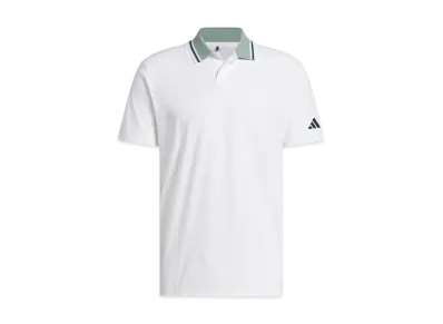adidas Beyond the Course Twist Knit Two Button Short Sleeve Polo "White"