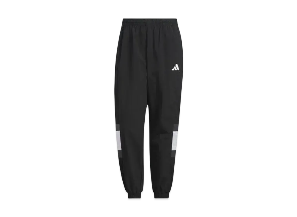 adidas Warding Pack Loose Fit Mesh Lined Elastic Hem Woven Pants "Black"