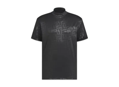 adidas BOS Logo Pattern Deboss Mockneck Short Sleeve Shirt "Black"