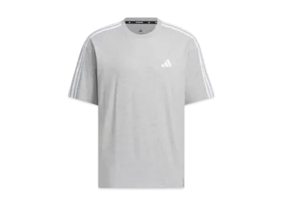 adidas Essentials Plus Loose Fit Three Stripes Short Sleeve T-Shirt "Medium Grey Heather"
