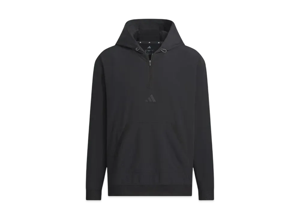 adidas Beyond the Course Water Repellent Ripstop Half Zip Long Sleeve Hoodie "Black"