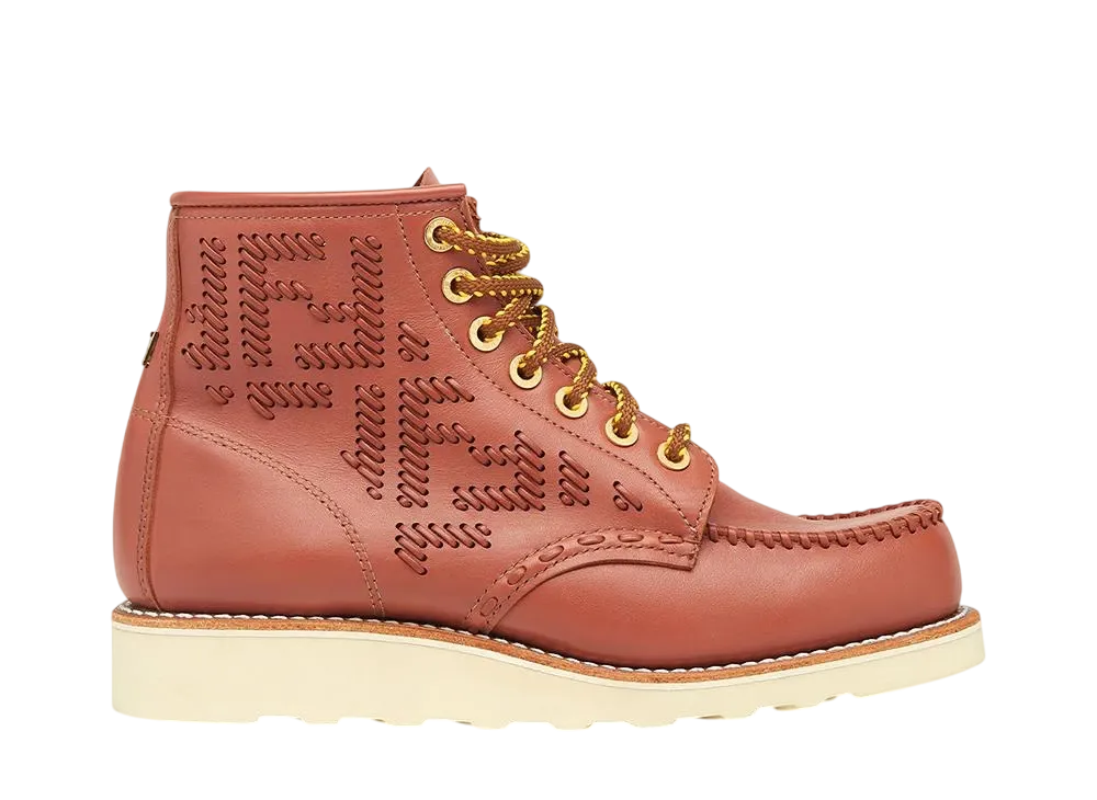 FENDI × RED WING Women's Sienna Leather Booties "Brown"